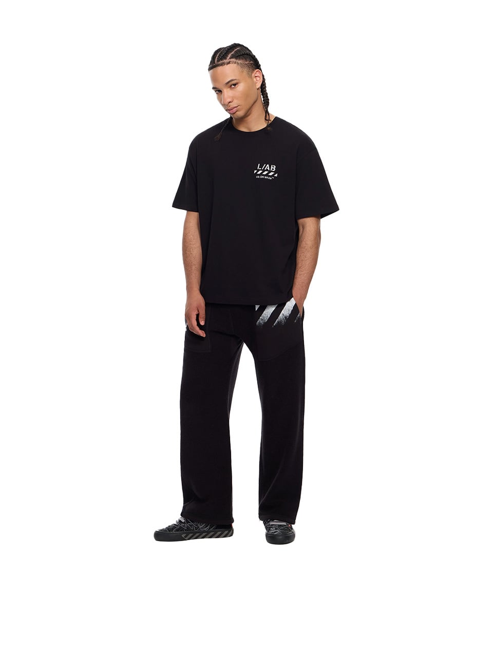 L/AB c/o Off-White Diagonal S/S Tee Black