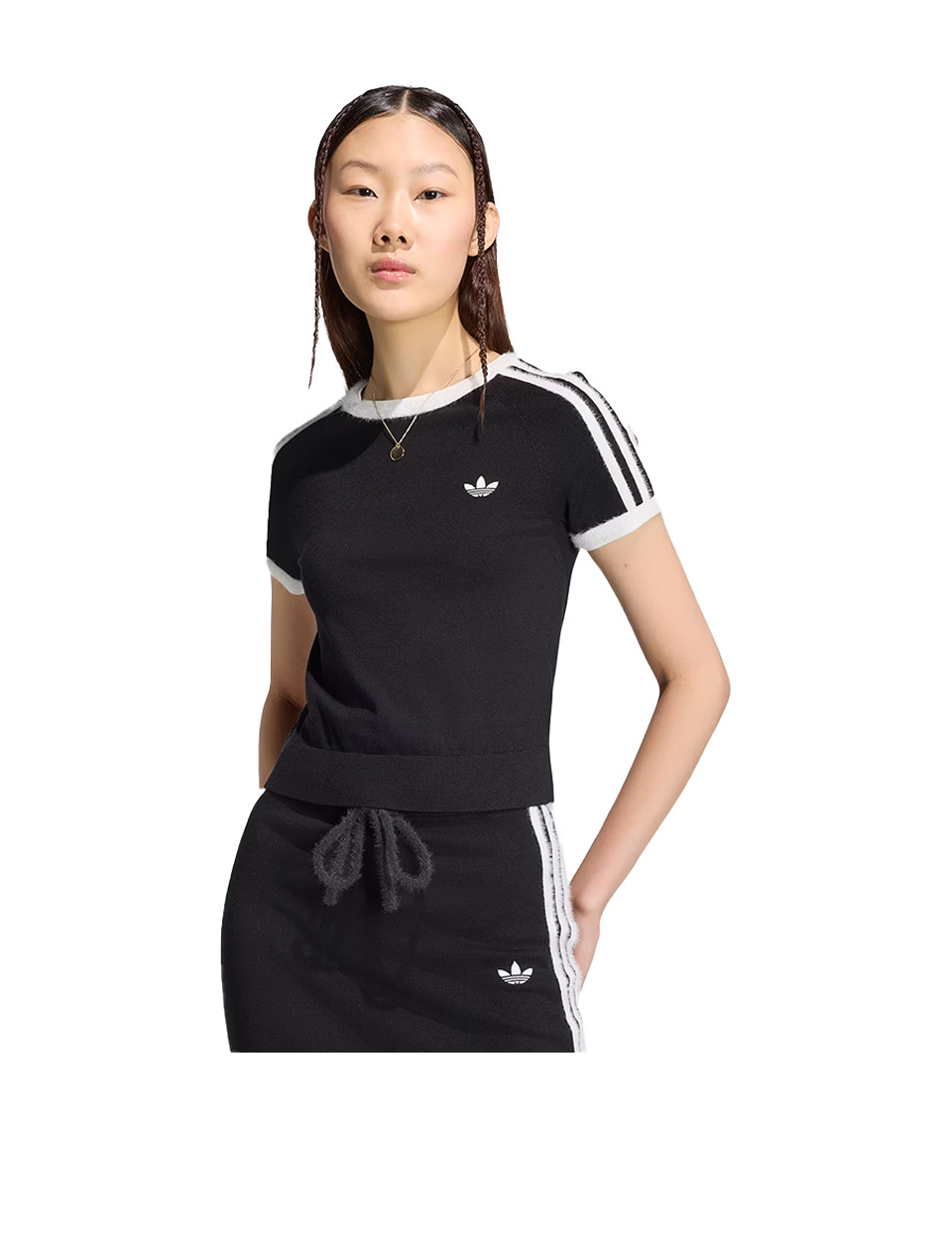 Adidas Knitted T-Shirt Black White