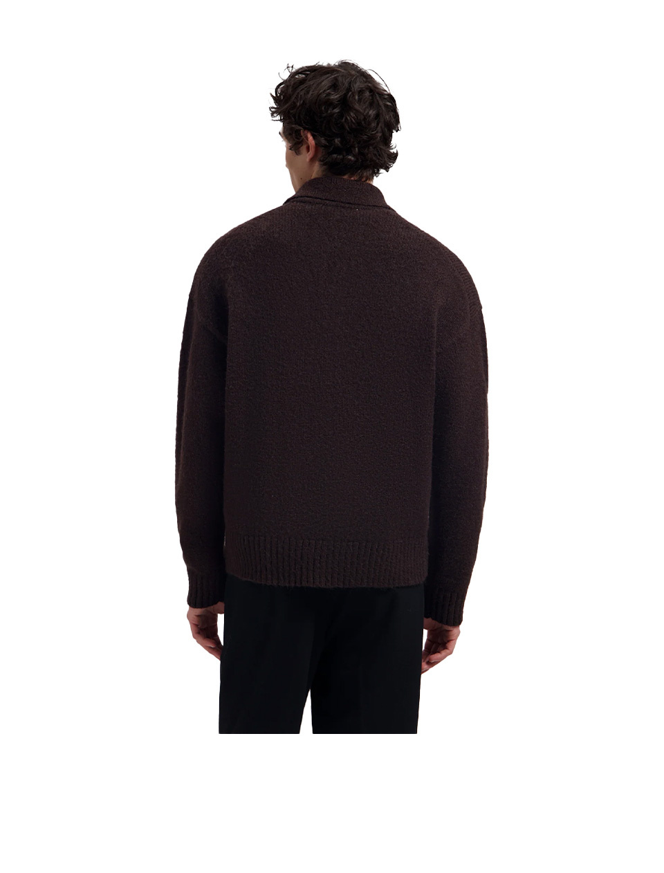 OLAF Oversized Knitted Polo Chocolate Plum