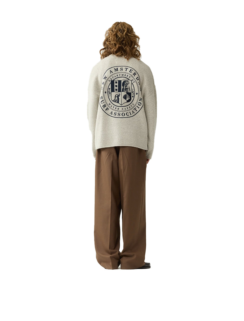 New Amsterdam Surf Association Knitted Stamp Crewneck Grey Melange