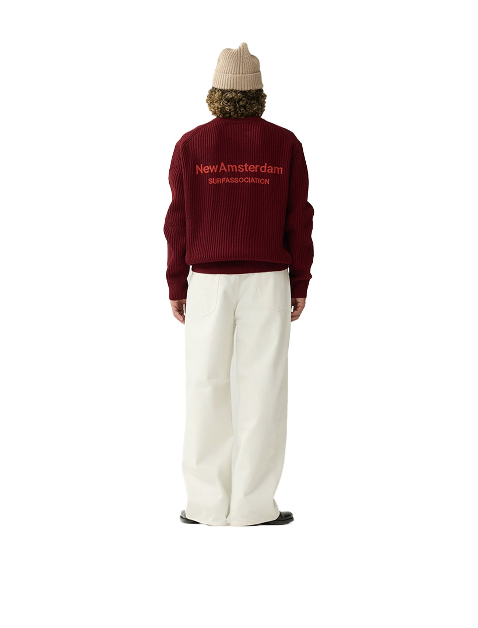 New Amsterdam Surf Association Knitted Crewneck Burgendy