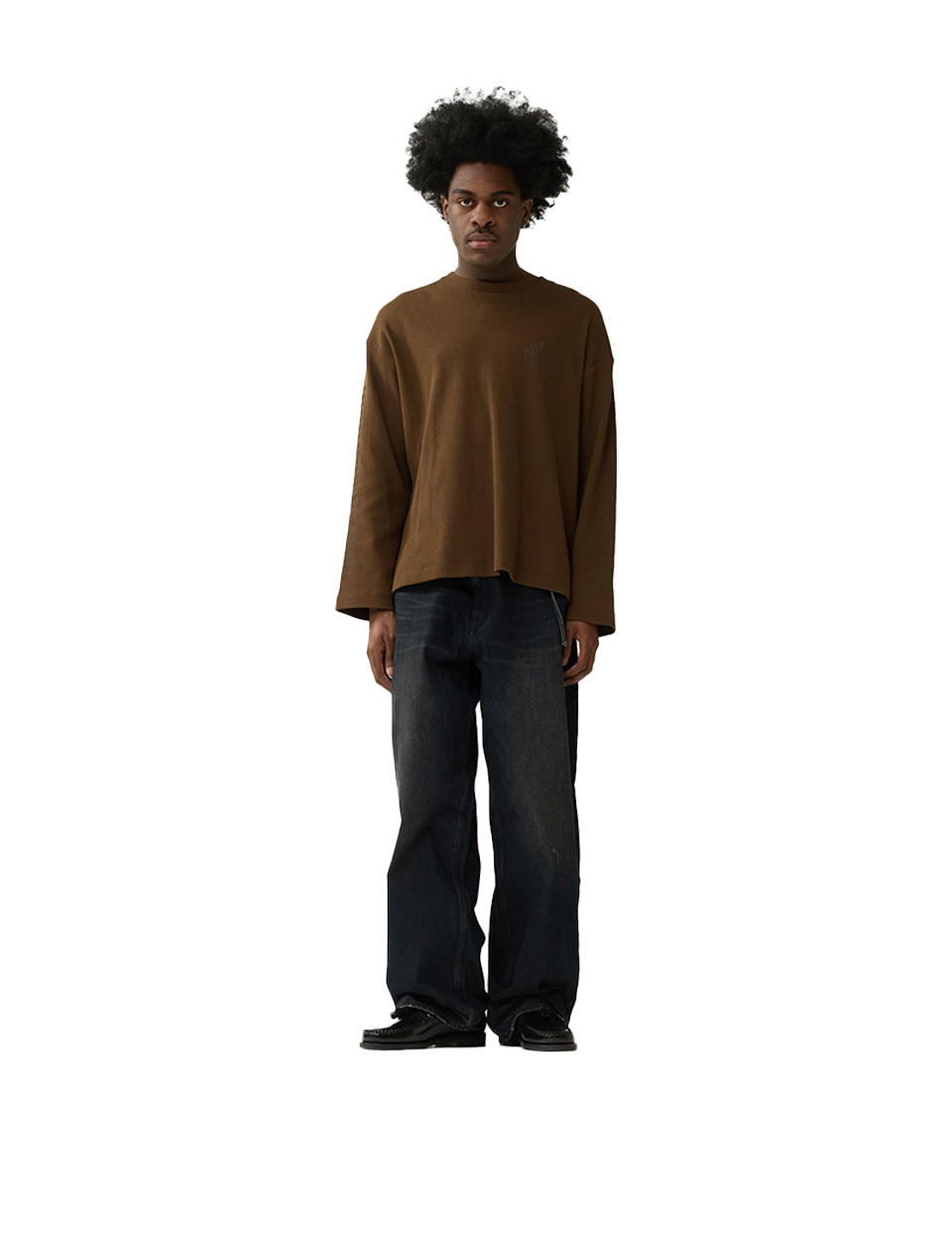 New Amsterdam Surf Association Logo Longsleeve Waffle Brown