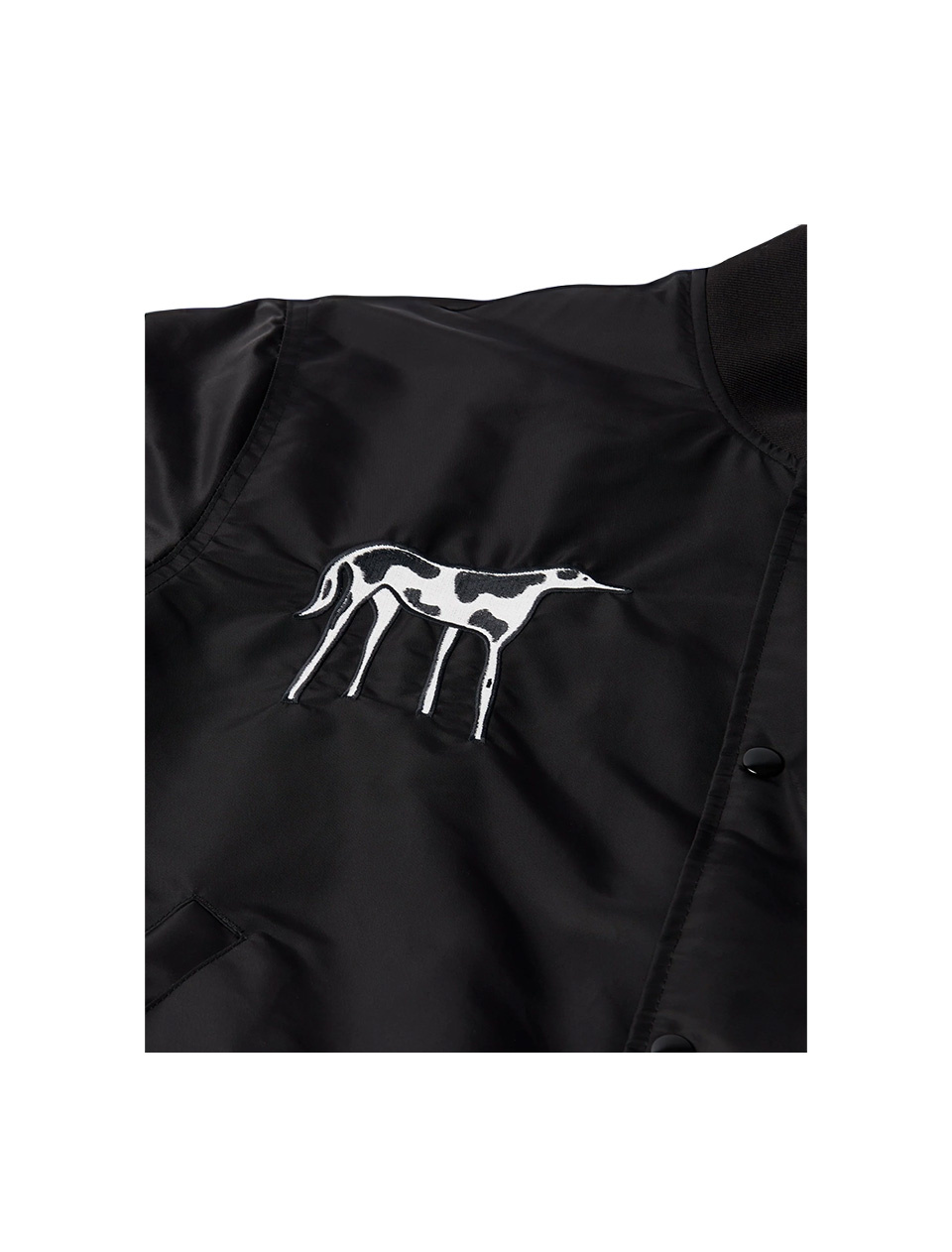 By Parra Club Not 1977 Satin Bomber Jacket Black