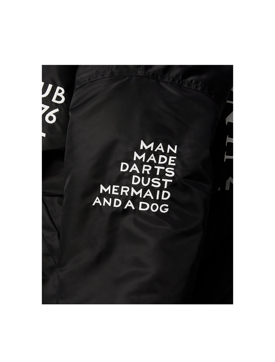 By Parra Club Not 1977 Satin Bomber Jacket Black