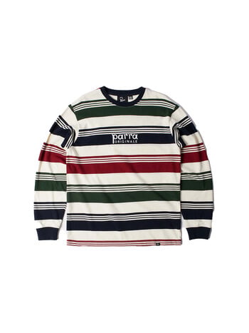By Parra Original Stripe Long Sleeve T-Shirt Pine Green