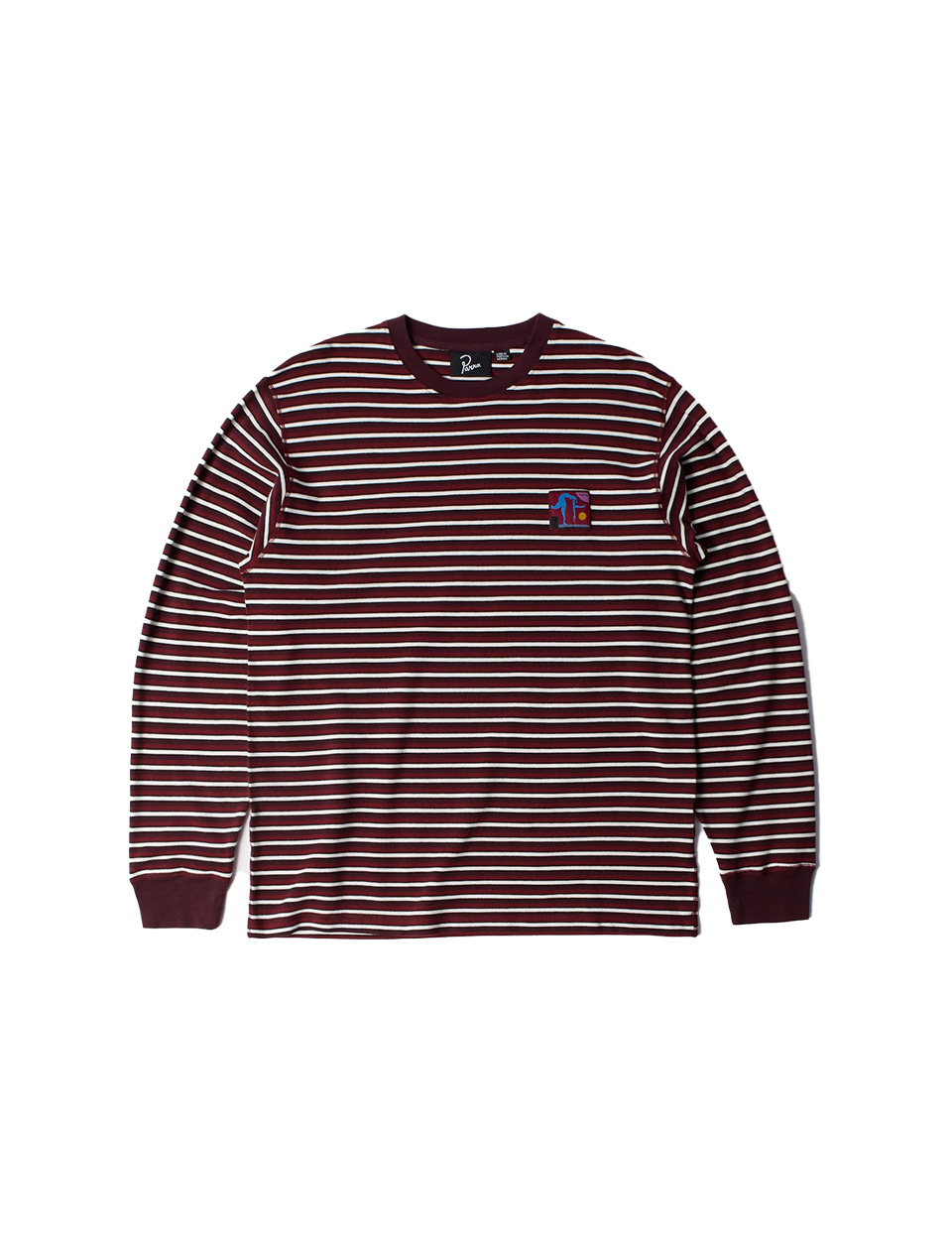 By Parra Tripped Stripes Pique Long Sleeve T-Shirt Dark Red