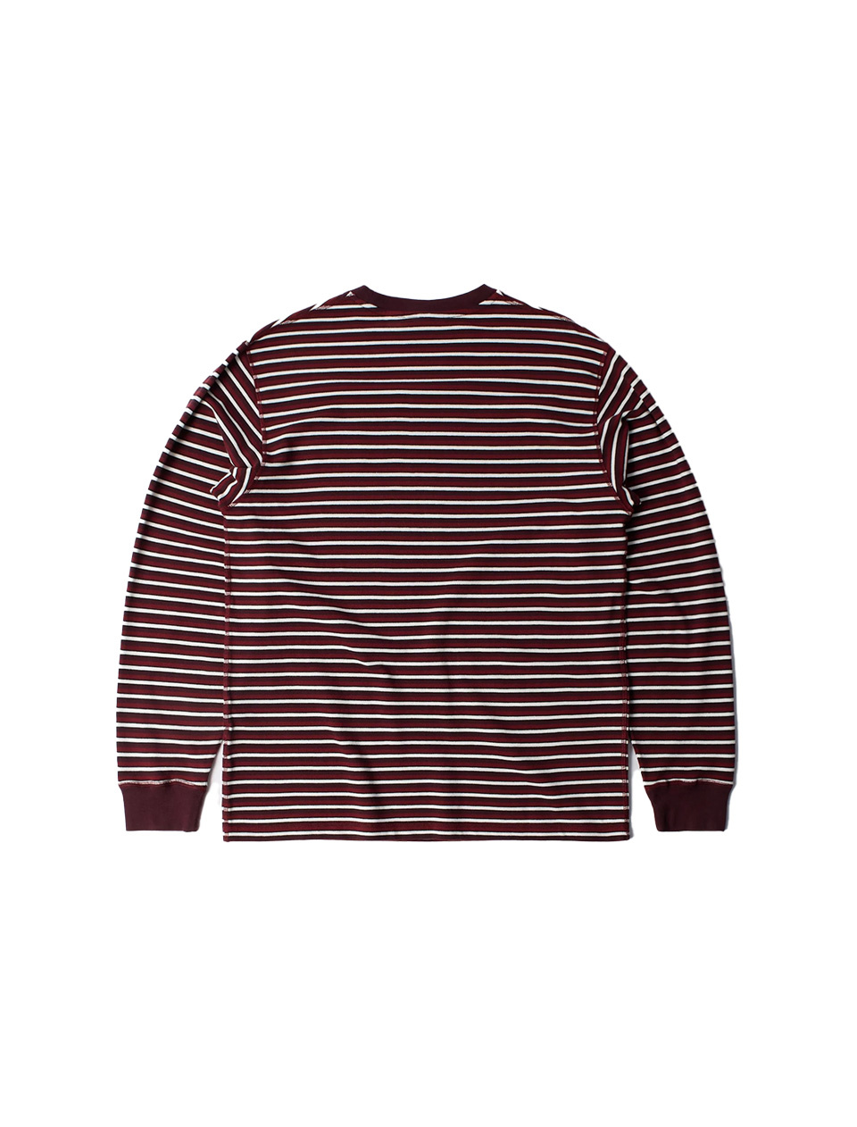 By Parra Tripped Stripes Pique Long Sleeve T-Shirt Dark Red