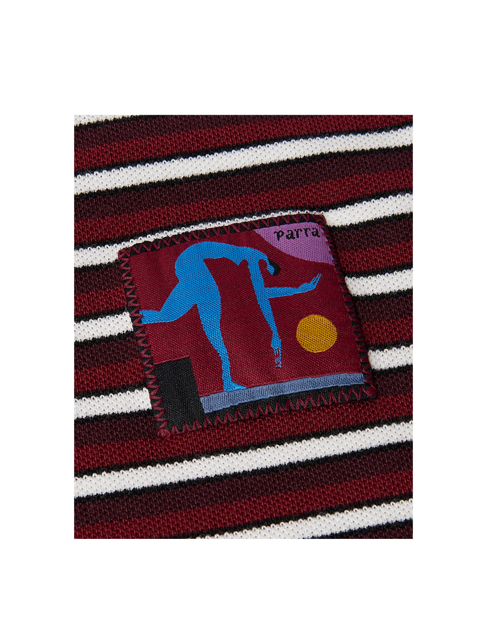 By Parra Tripped Stripes Pique Long Sleeve T-Shirt Dark Red