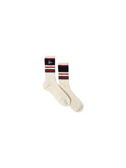 By Parra Signature Striped Crew Socks White