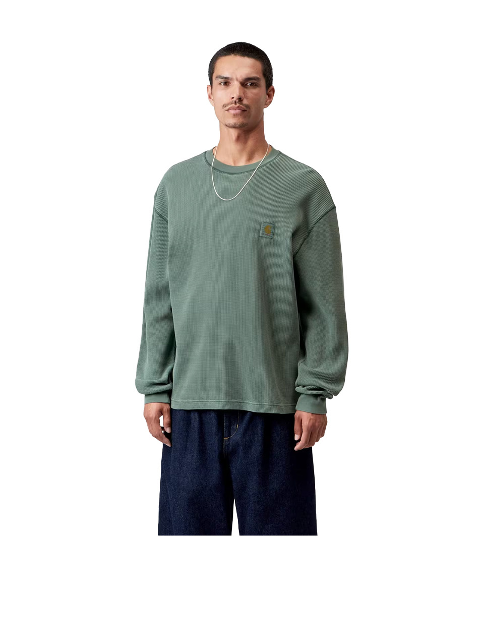 Carhartt WIP L/S Vista Waffle T-Shirt Dark Scarab Garment Dyed