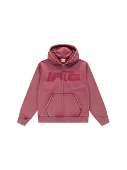 Arte Antwerp Stencil Sunfade Zip Hoodie Red