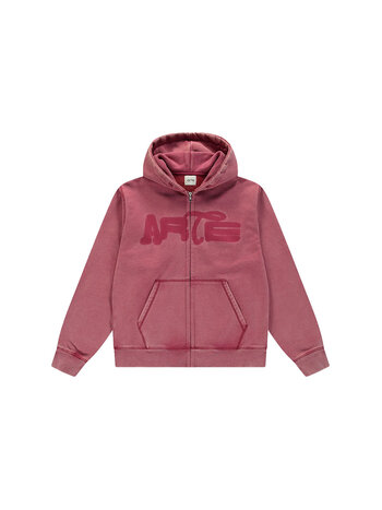 Arte Antwerp Stencil Sunfade Zip Hoodie Red