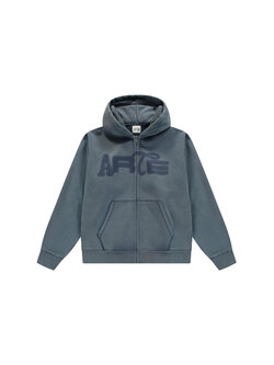 Arte Antwerp Stencil Sunfade Zip Hoodie Navy