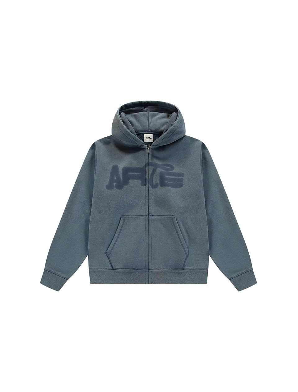 Arte Antwerp Stencil Sunfade Zip Hoodie Navy