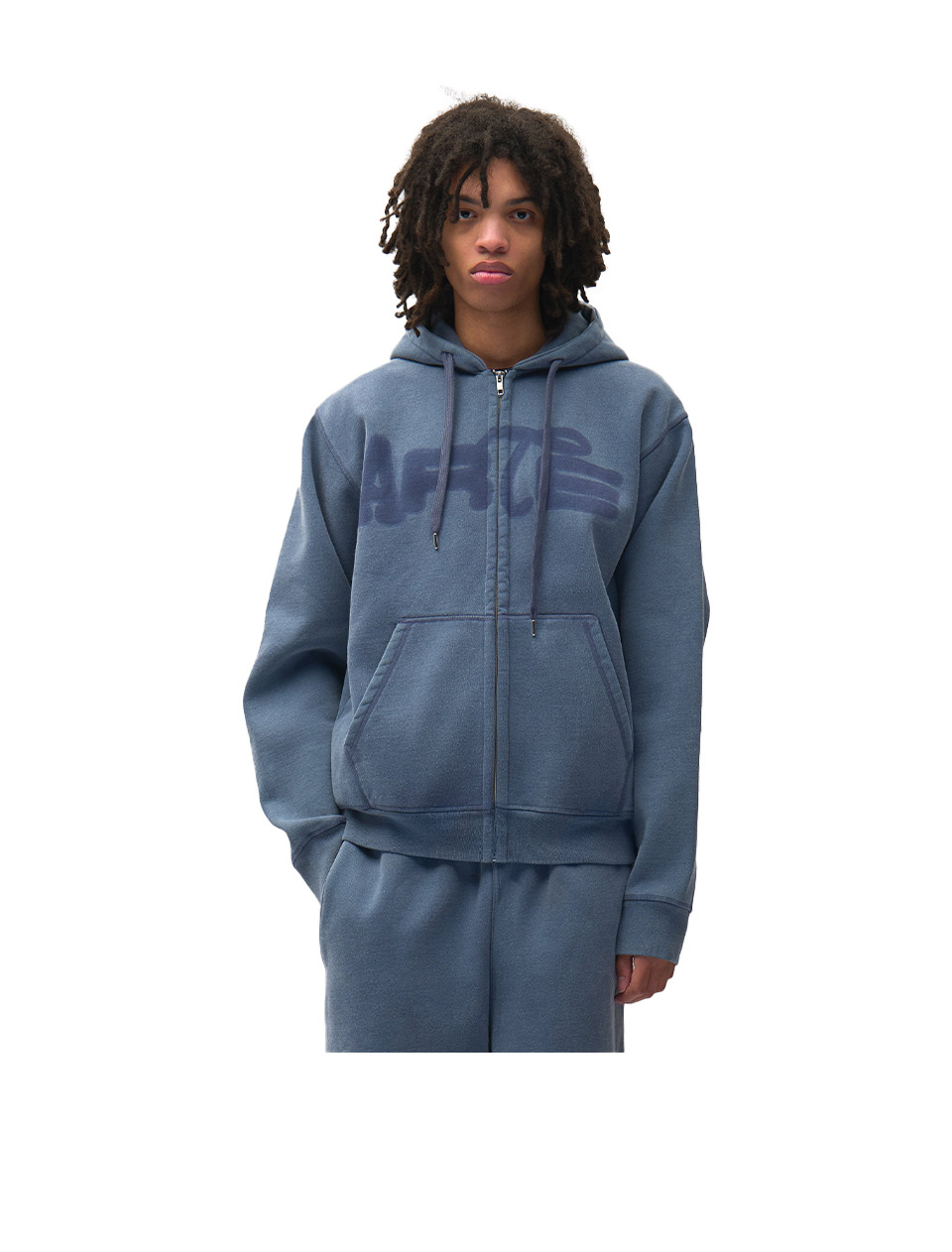 Arte Antwerp Stencil Sunfade Zip Hoodie Navy