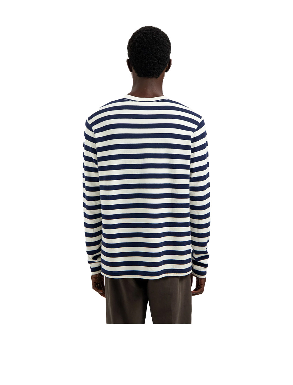 OLAF Stripe Sans LS Tee White Blue