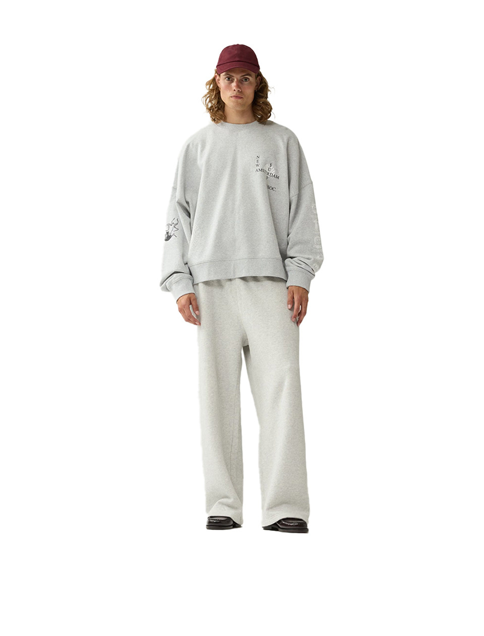 New Amsterdam Surf Association Knocked Crewneck Grey Melange