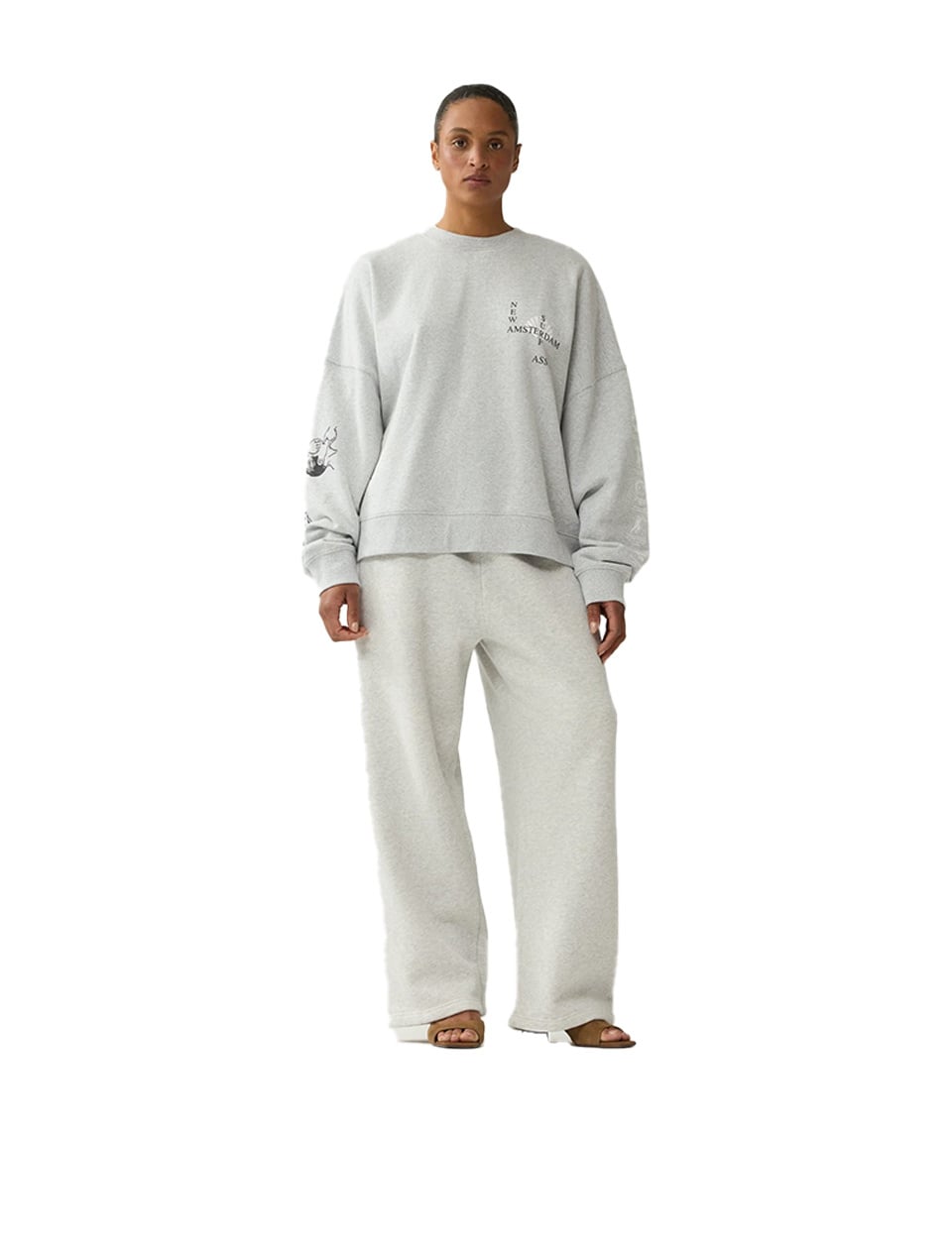 New Amsterdam Surf Association Knocked Crewneck Grey Melange