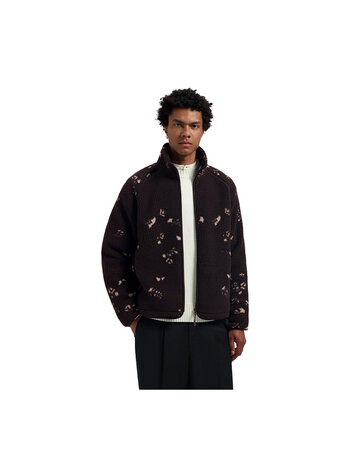 OLAF Flower AOP Fleece Jacket Chocolate Plum