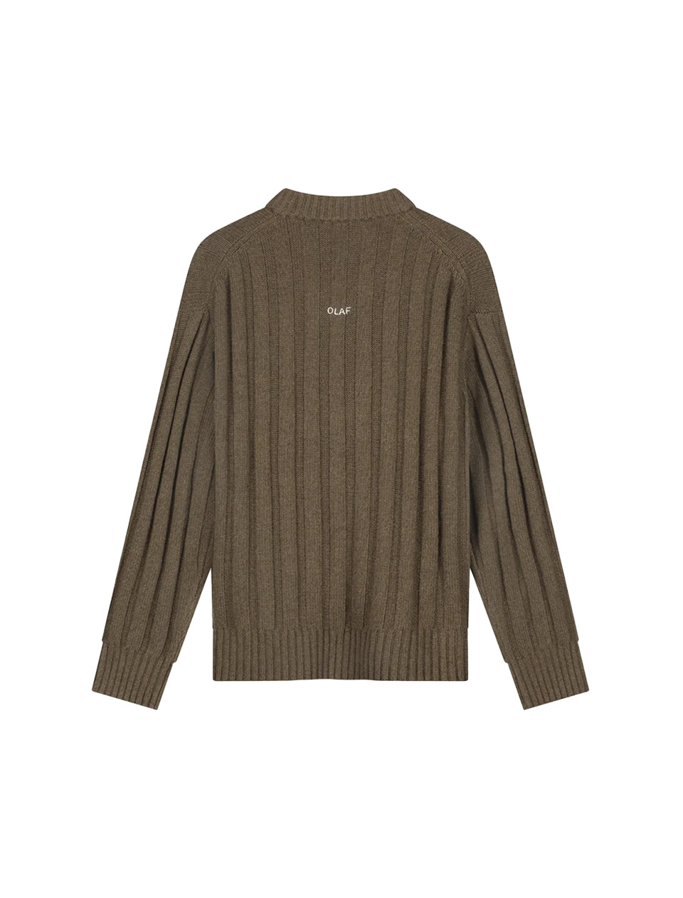 OLAF Ribbed Knitted V-Neck Chocolate Chip