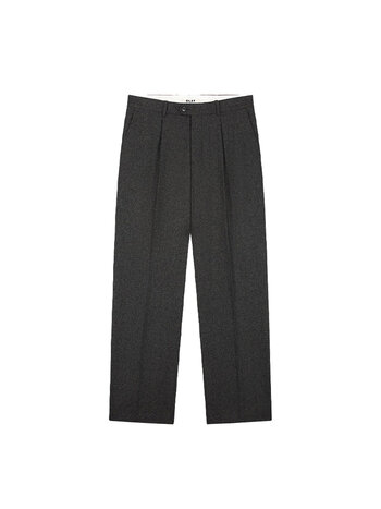 OLAF Herringbone Relaxted Pleated Pant Charcoal