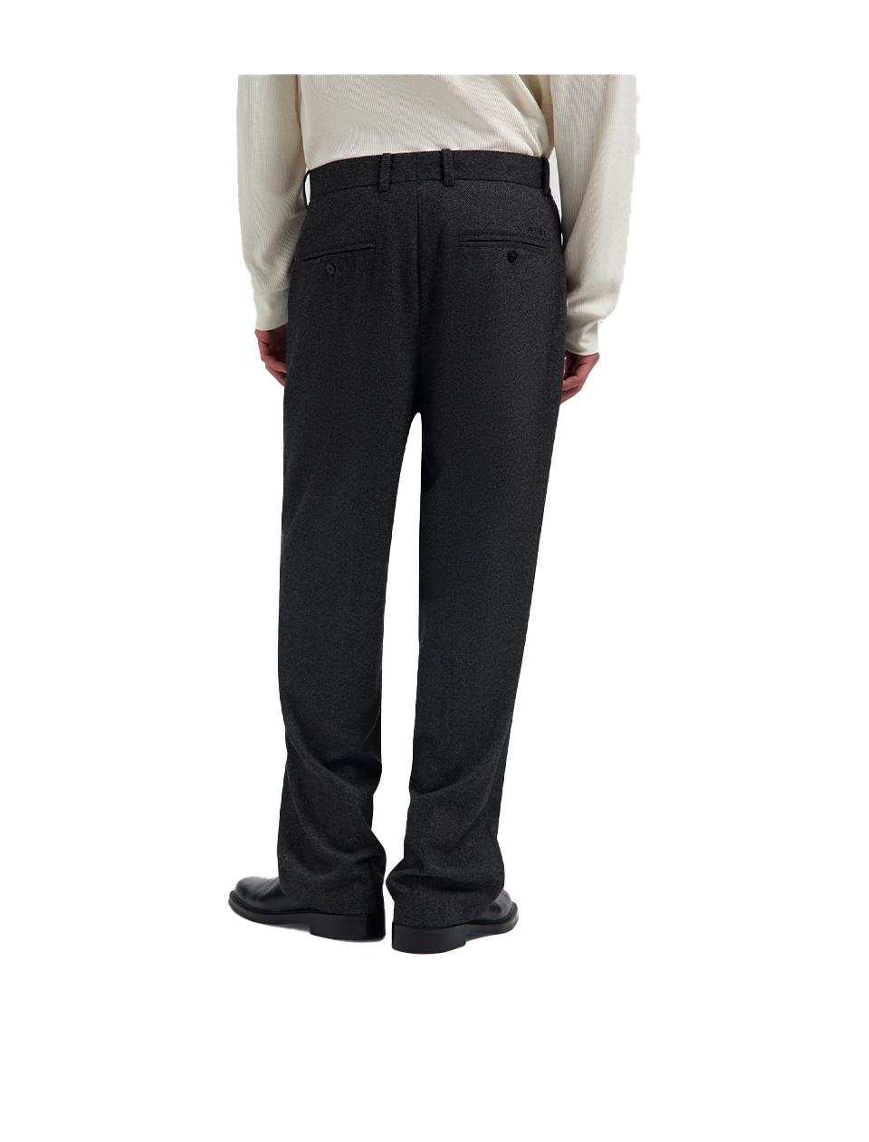 OLAF Herringbone Relaxted Pleated Pant Charcoal