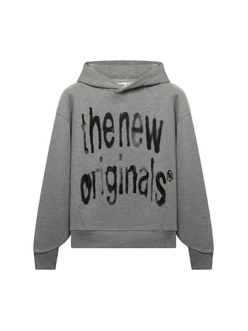 The New Originals Airbrushed Big Logo Hoodie Mid Grey Melange
