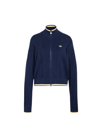 Adidas Cable Knit Firebird Track Top Night Indigo