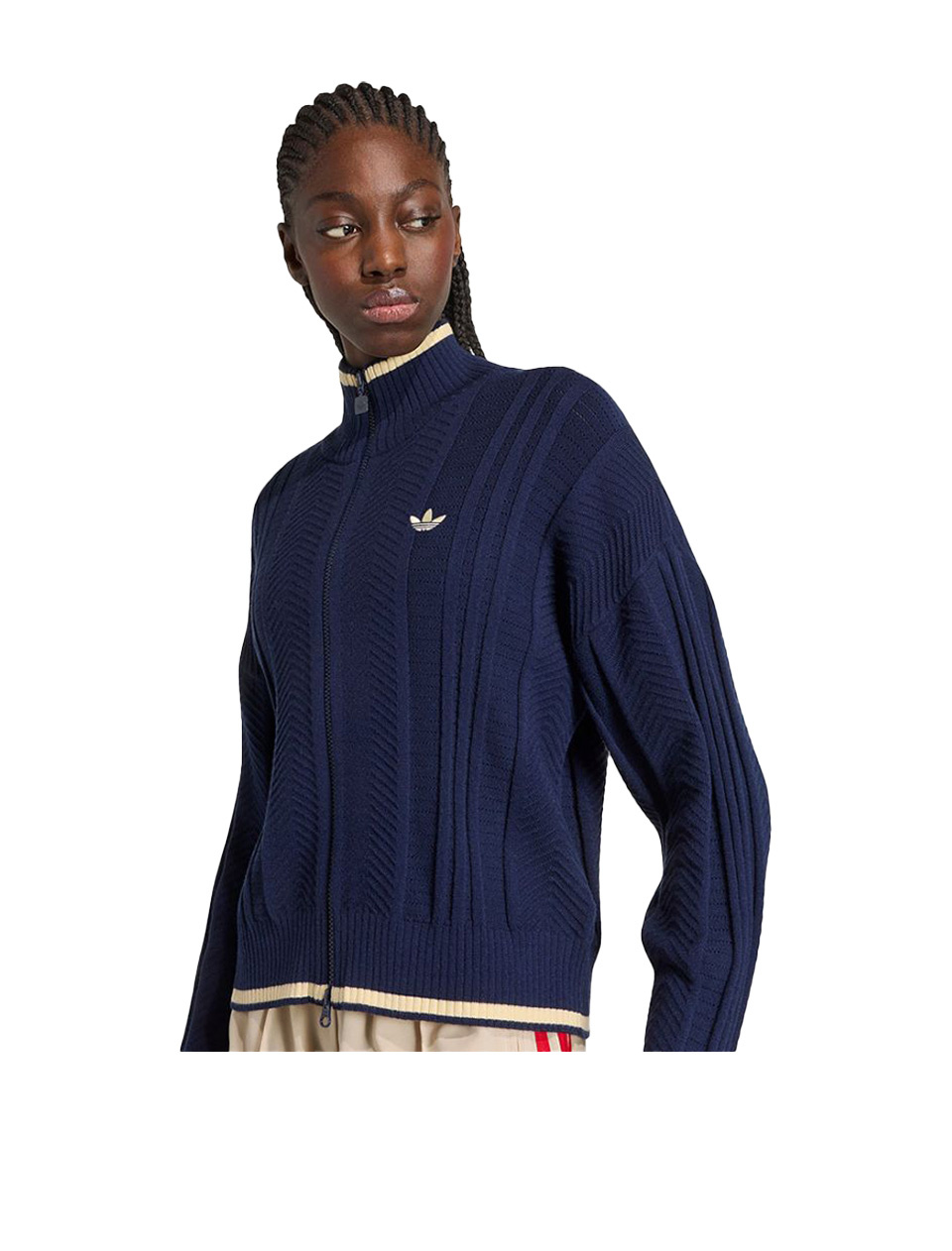 Adidas Cable Knit Firebird Track Top Night Indigo