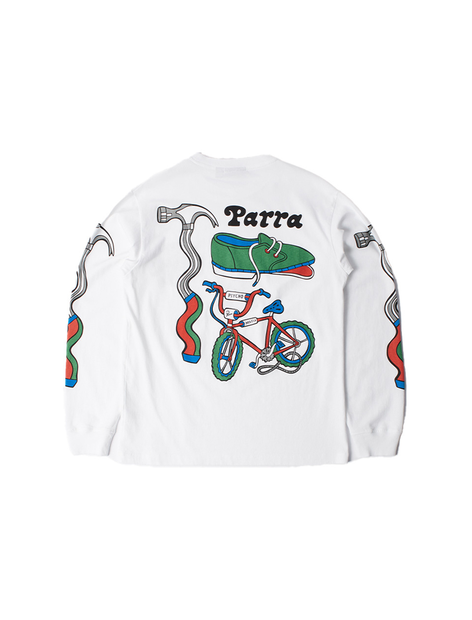 By Parra Bike Hammer Long Sleeve T-Shirt White