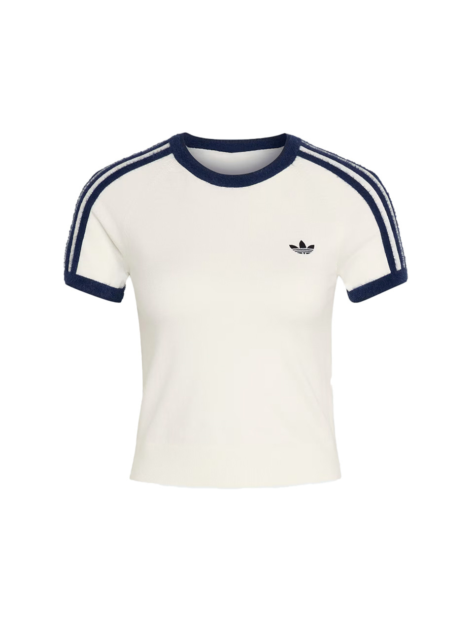 Adidas Knitted T-Shirt Cloud White Night Indigo