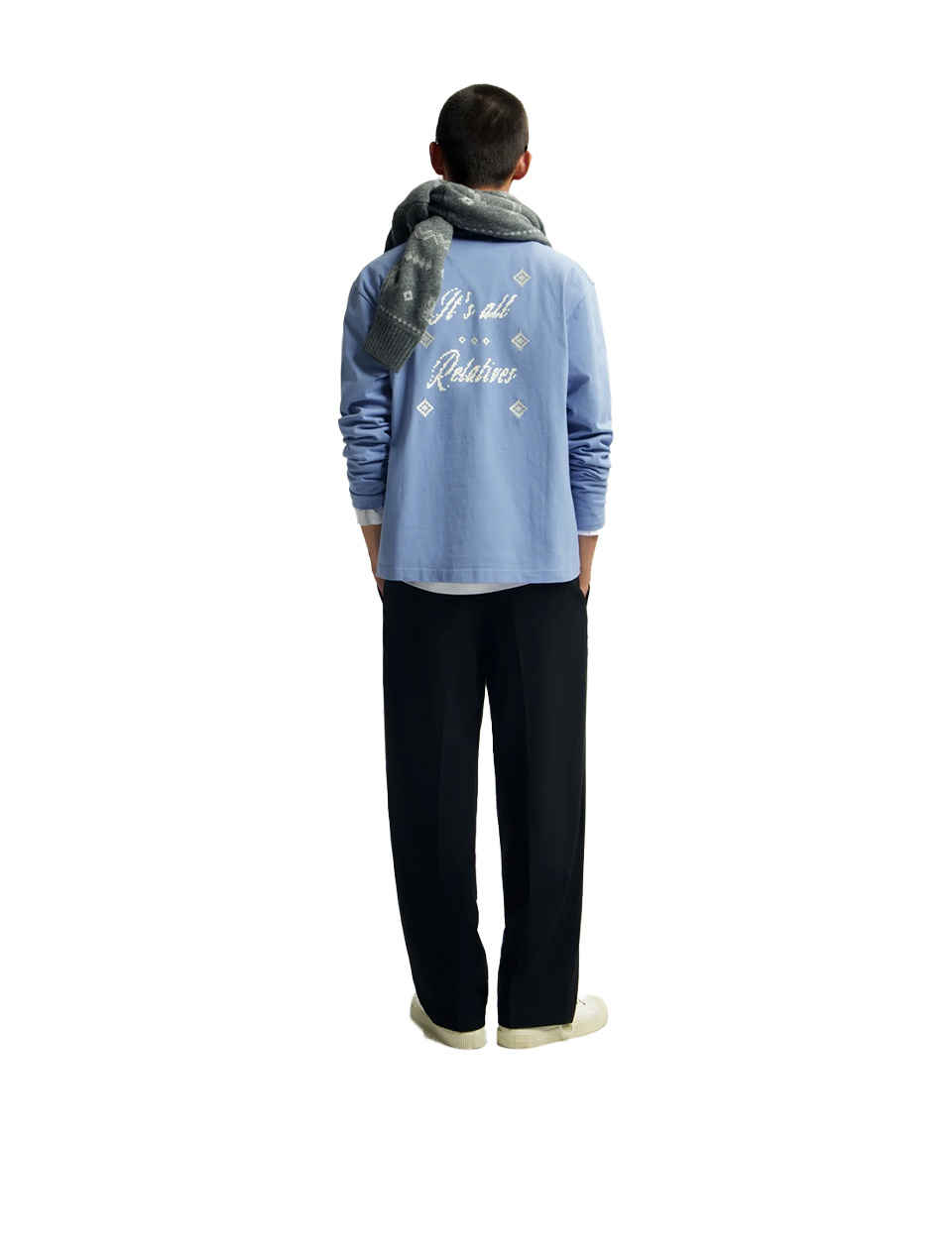 OLAF It's All Relative LS Tee Dusty Blue