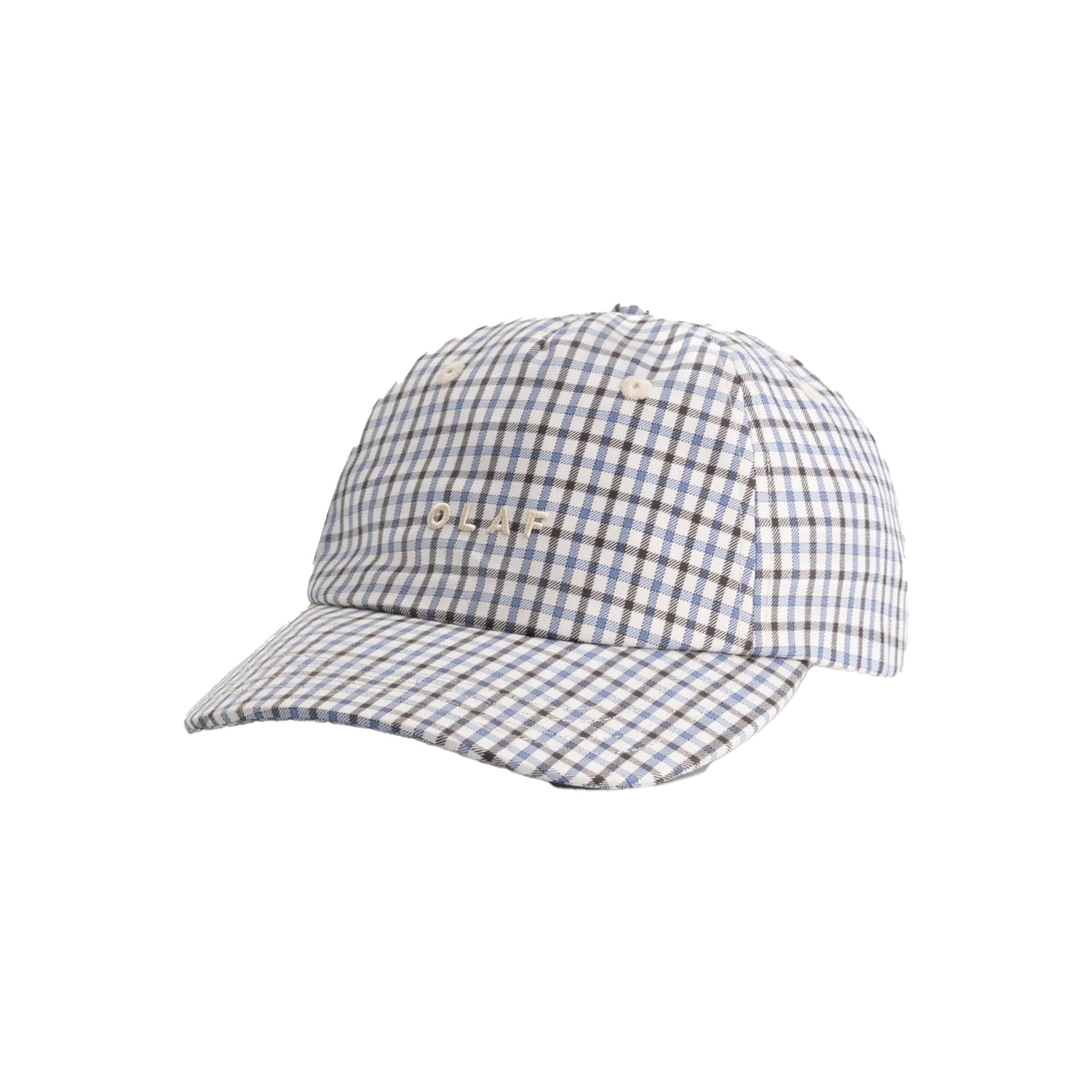 OLAF Plaid 5 Panel Cap Bracken Dusty Blue
