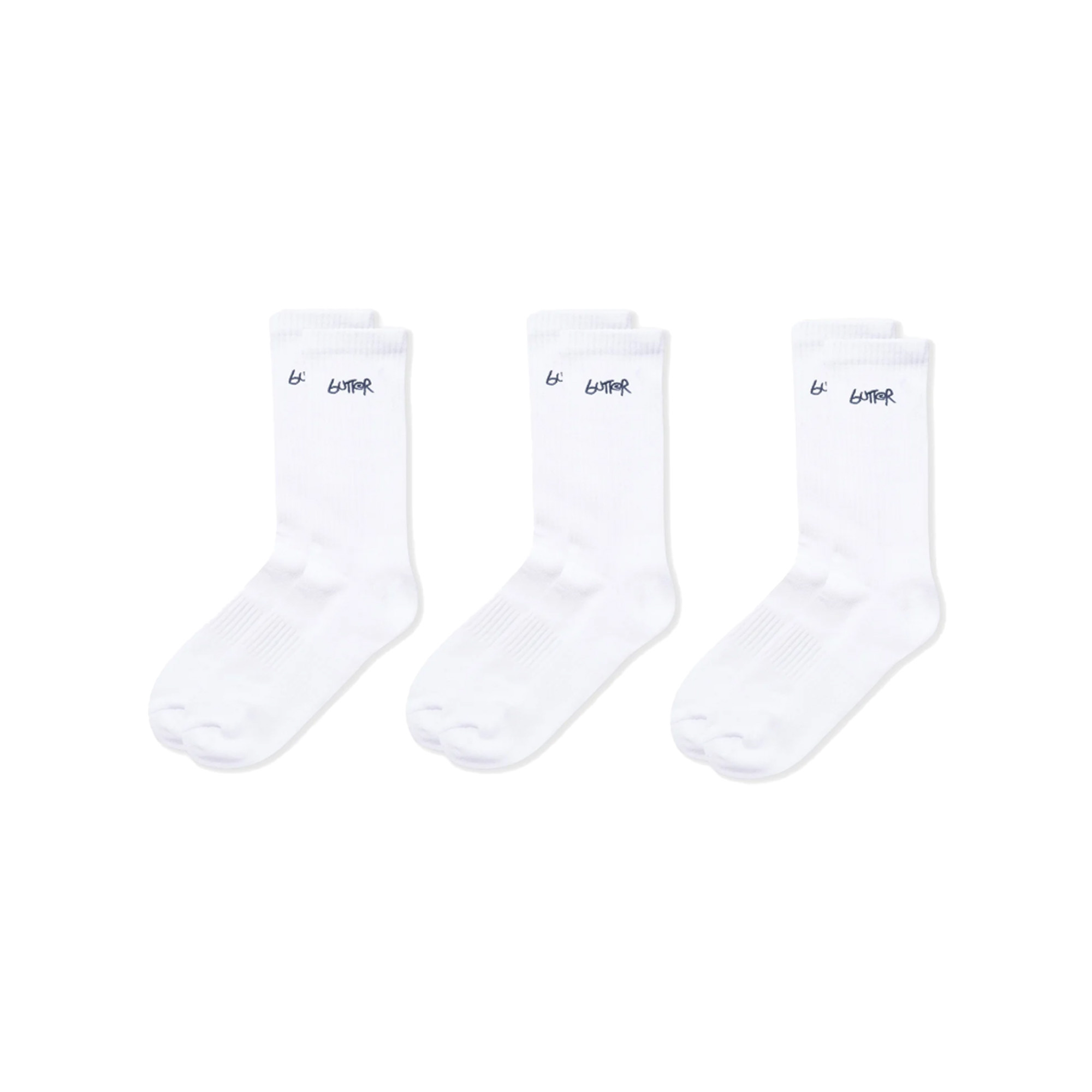 Butter Goods 3-Pack Basic Socks White