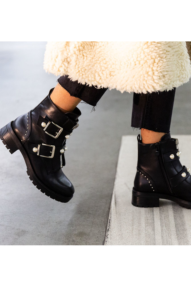 Shop TRY ME Zwarte biker boots Elise Store Elise Store