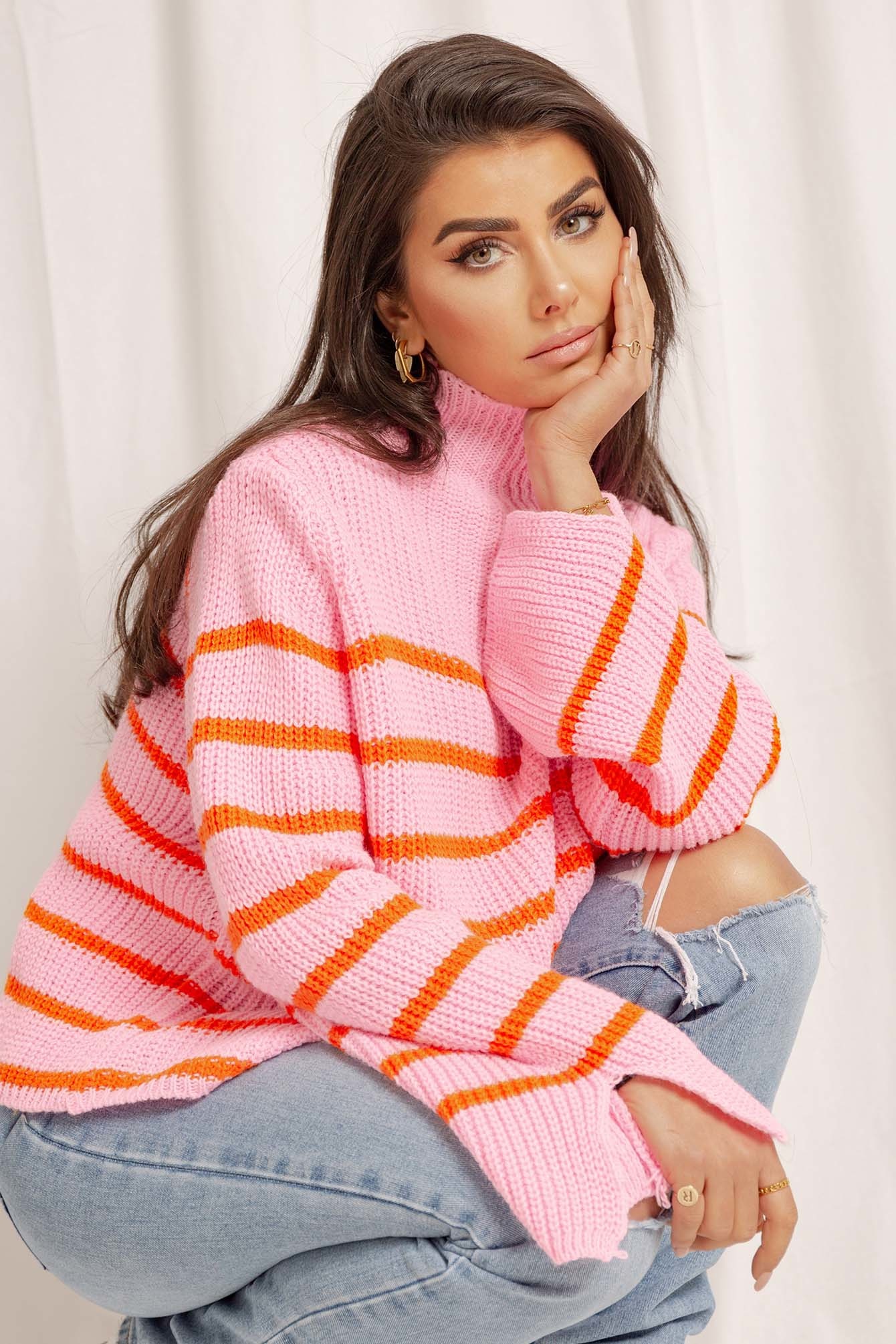informatie Luxe hoe vaak Shop roze trui met strepen | - Elise Store