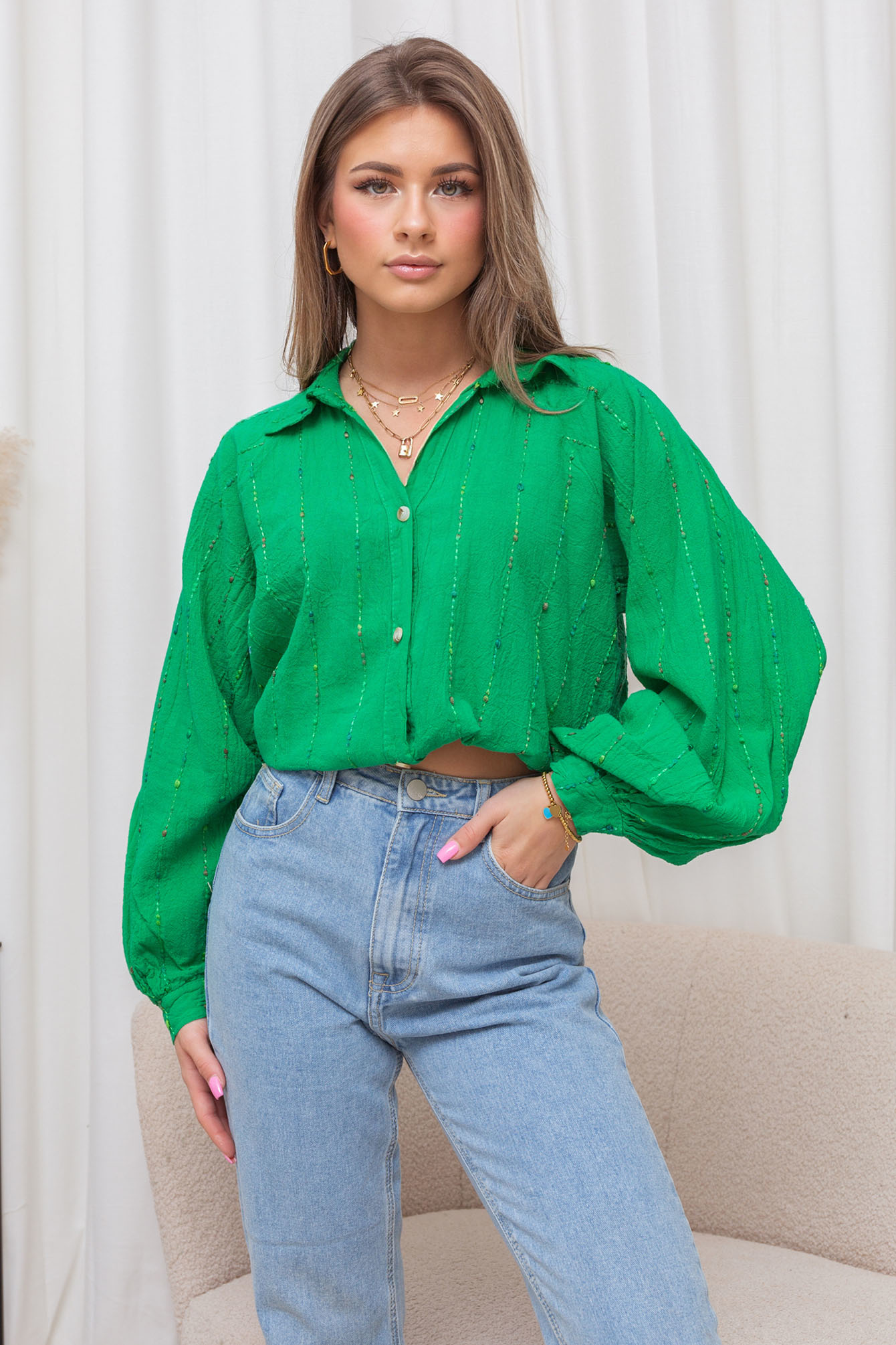 Shop groene blouse | - Elise Store