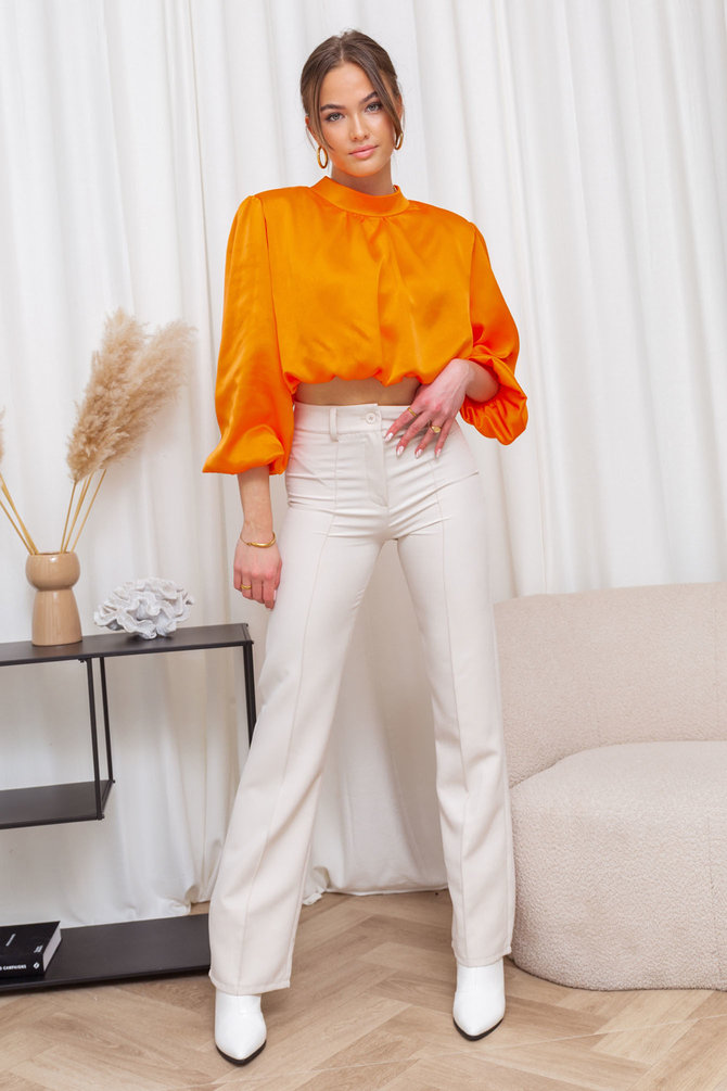 Satijnen Blouse Sienna - Oranje