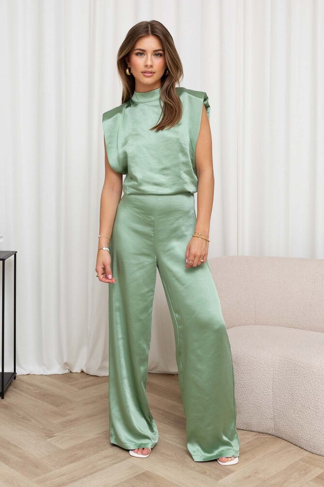 Satijnen Jumpsuit Kiki - Groen