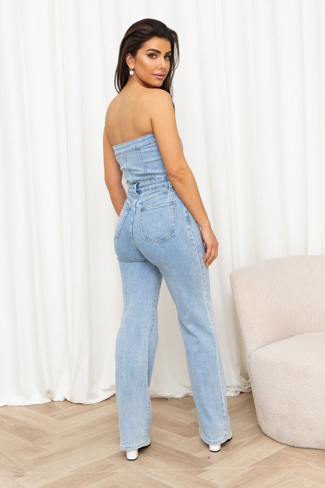 Strapless Denim Jumpsuit Liza