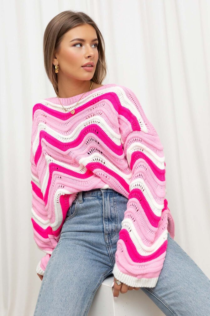 Zigzag Knit Nova - Roze