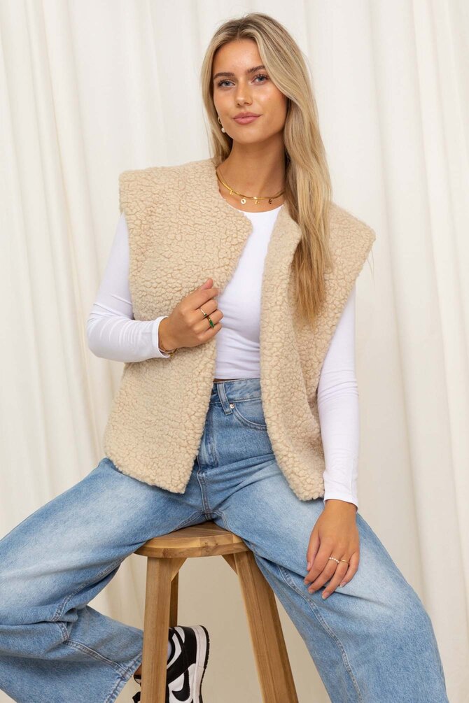 Teddy Gilet Chara - Beige (Pre order)