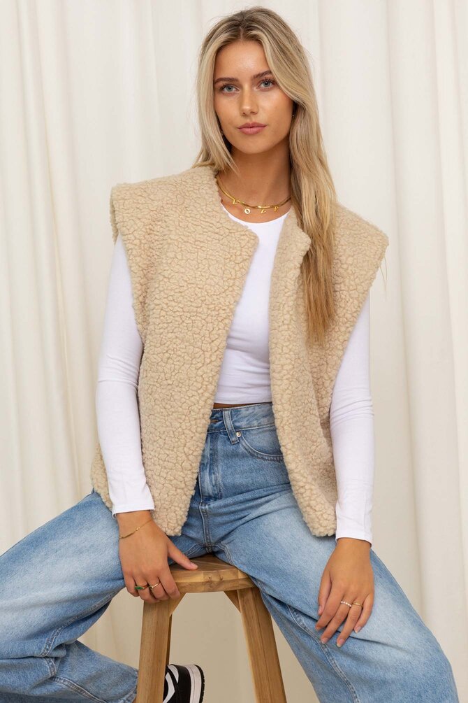 Teddy Gilet Chara - Beige (Pre order)