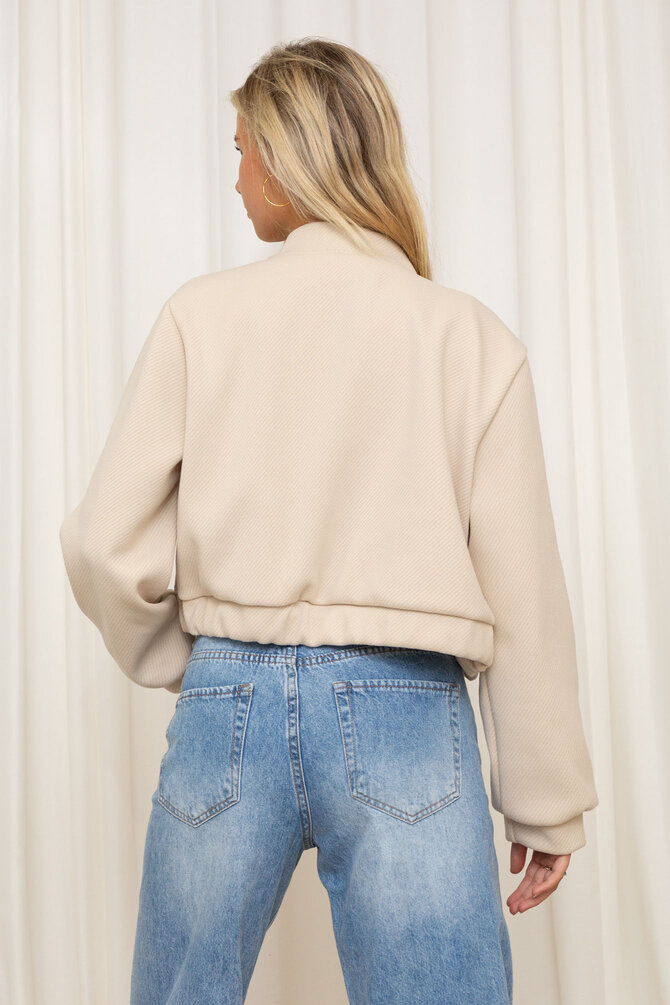 Cropped Bomber Dani - Beige