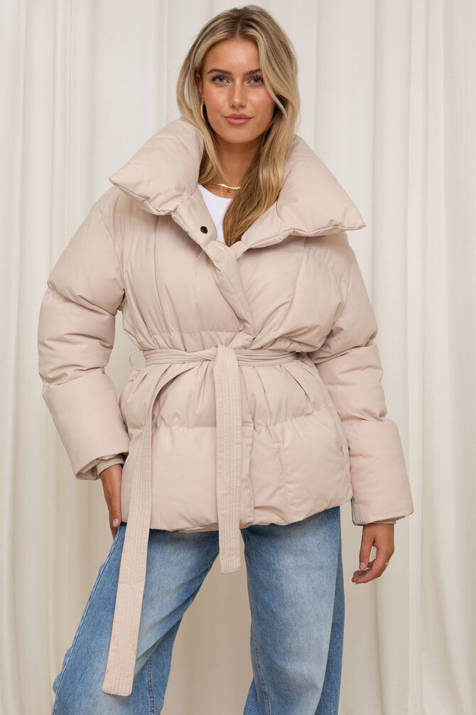 Korte Puffer Jas - Beige