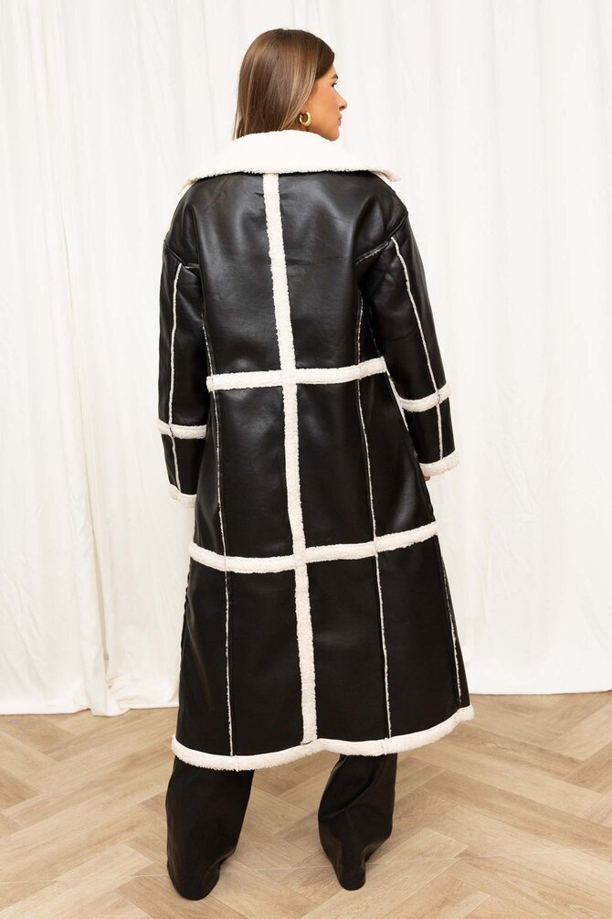 Lange Lammy Coat Agnes - Zwart