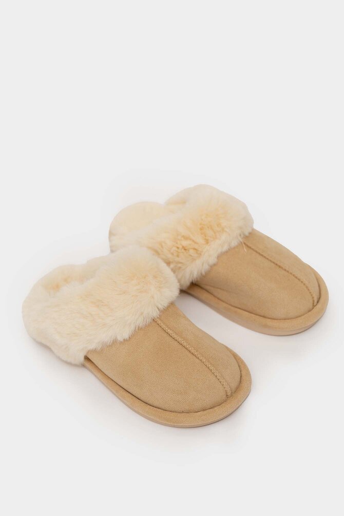 Fluffy Pantoffels - Beige