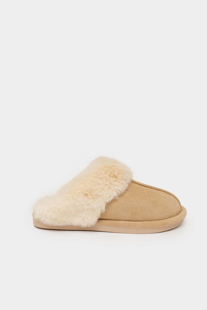 Fluffy Pantoffels - Beige