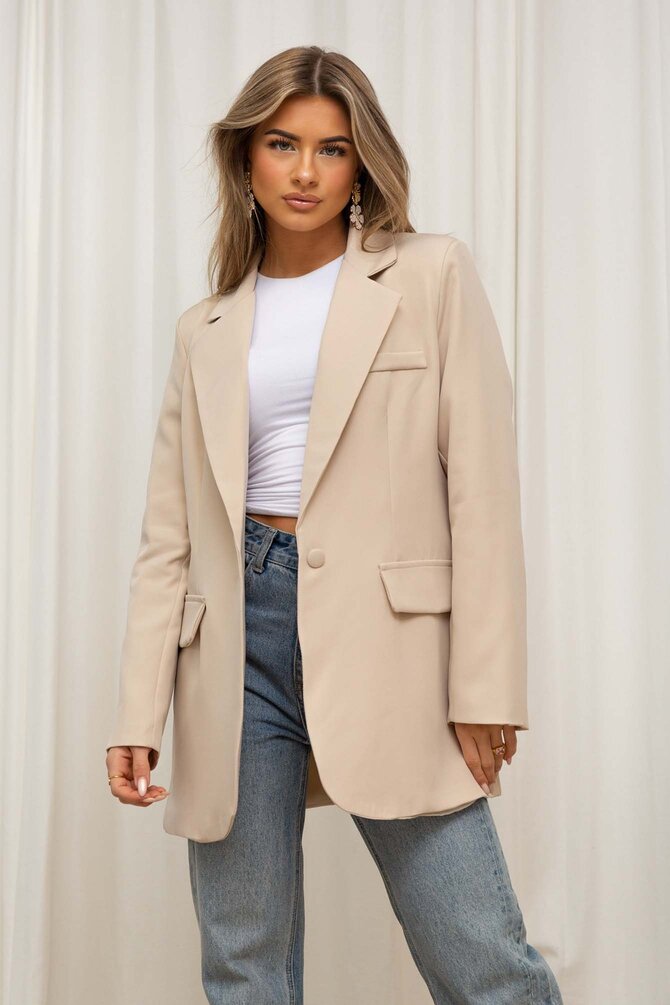 Oversized Blazer Floor - Beige