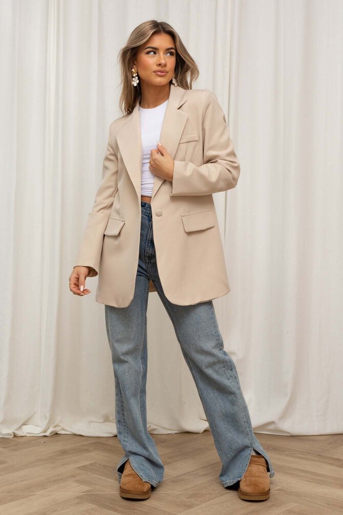 Oversized Blazer Floor - Beige